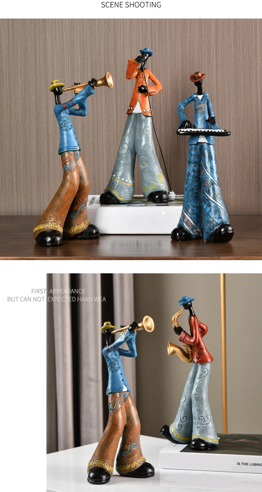 Creative American Band Musician Statue Home Decor