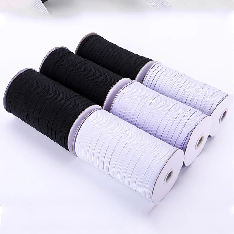 5 Yards High Elastic Sewing Band – White/Black