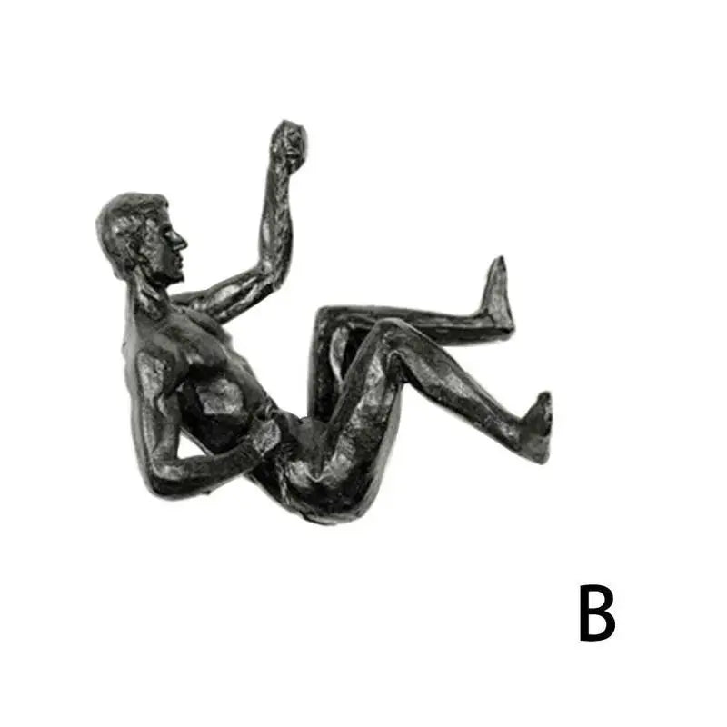 Rock Climbing Man Wall Sculpture