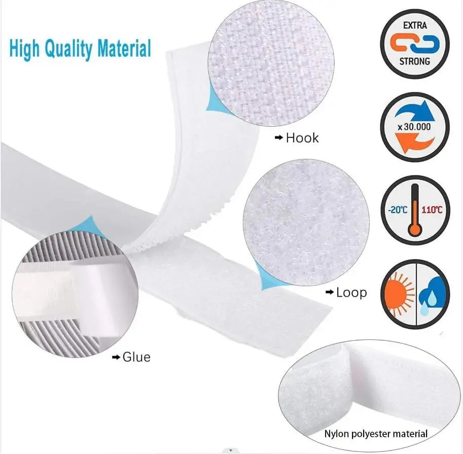 25m Self-Adhesive Hook & Loop Fastener Tape