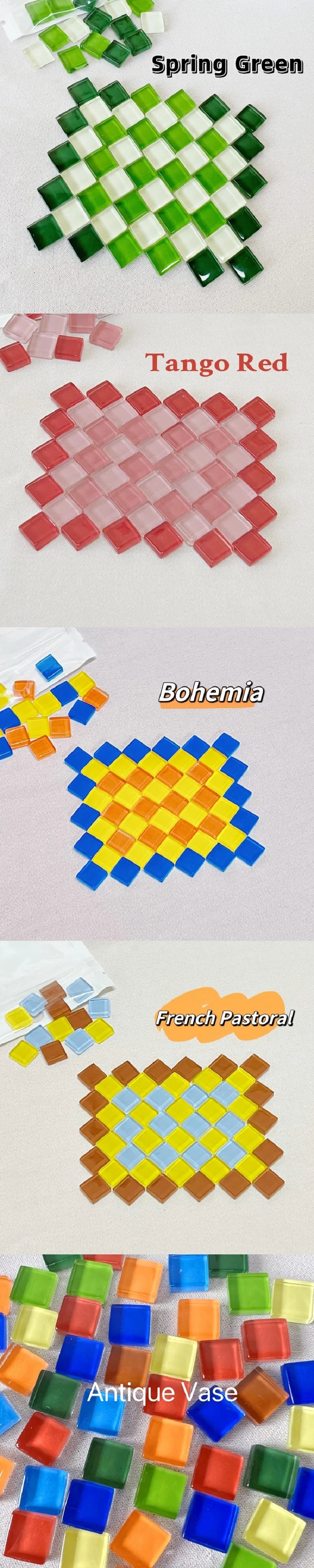 50pcs 1cm Mixed Color Crystal Mosaic Tiles for DIY Crafts, Coasters, and Home Déc