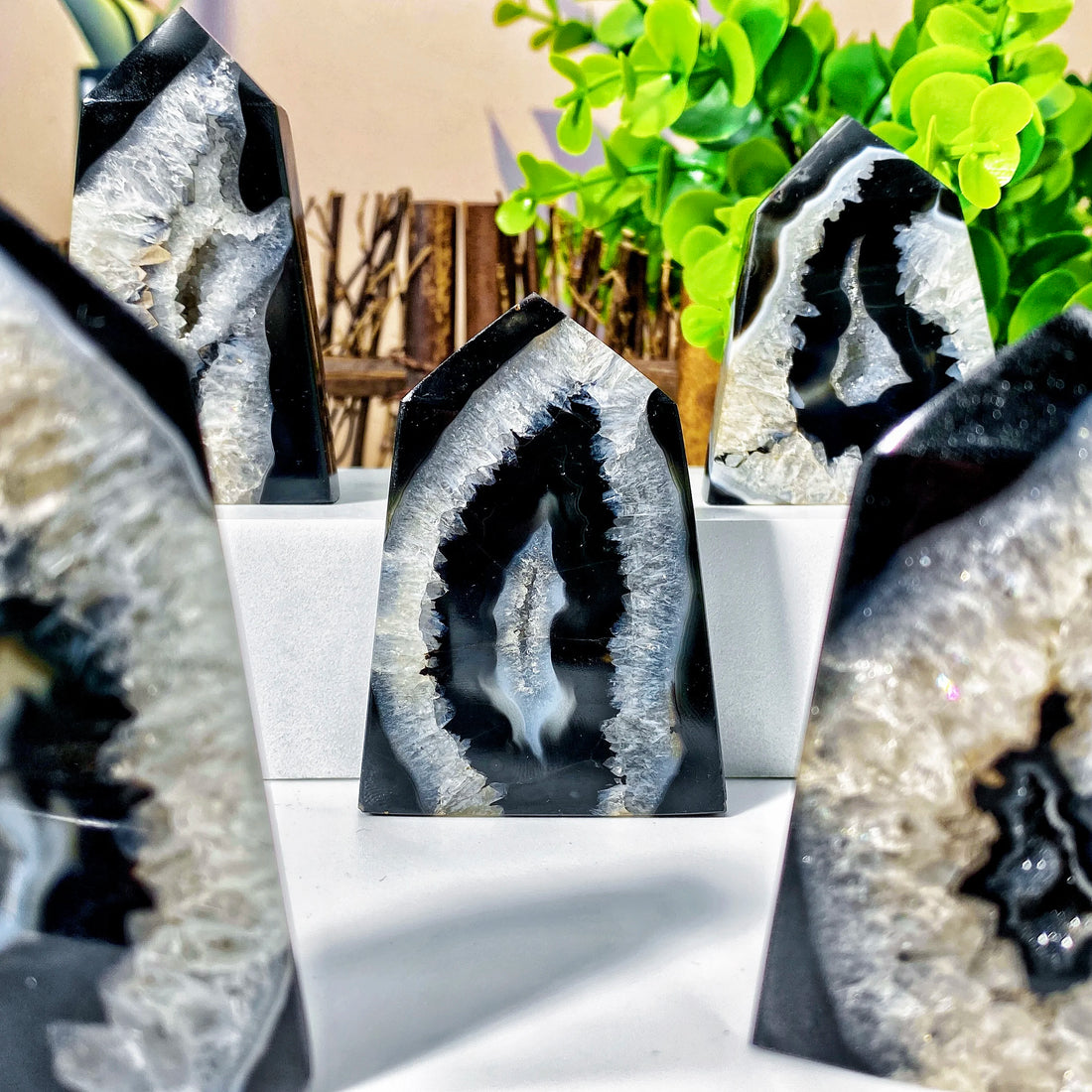 Black Sardonyx Agate Crystal Point