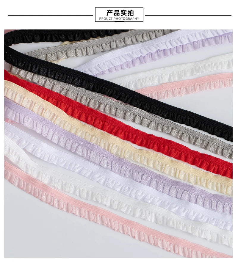 5m Elastic Lace Trim Ribbon for Sewing & Crafts