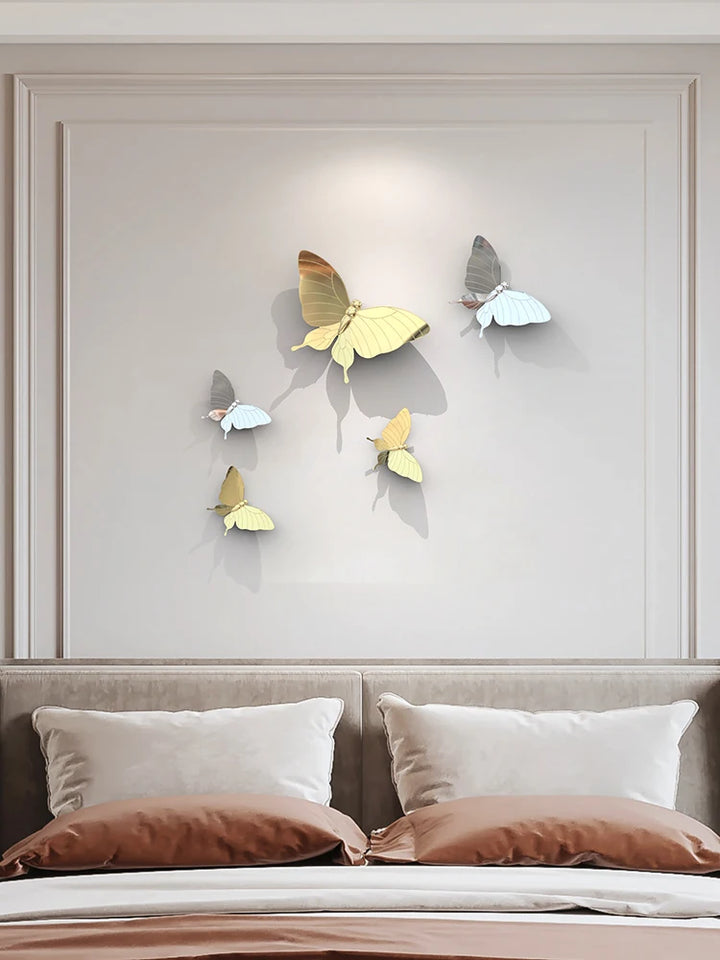 TV Background Wall Sofa Decoration Room Wall Decoration Butterfly Wall Creative Decoration Pendant Decor Aesthetic