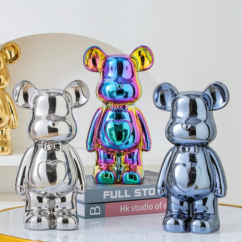 Ceramic Bearbrick Statue – Teddy Bear Home Decor