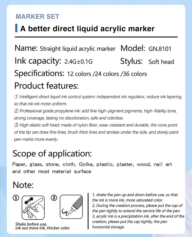 3Pcs White Acrylic Paint Marker Pens