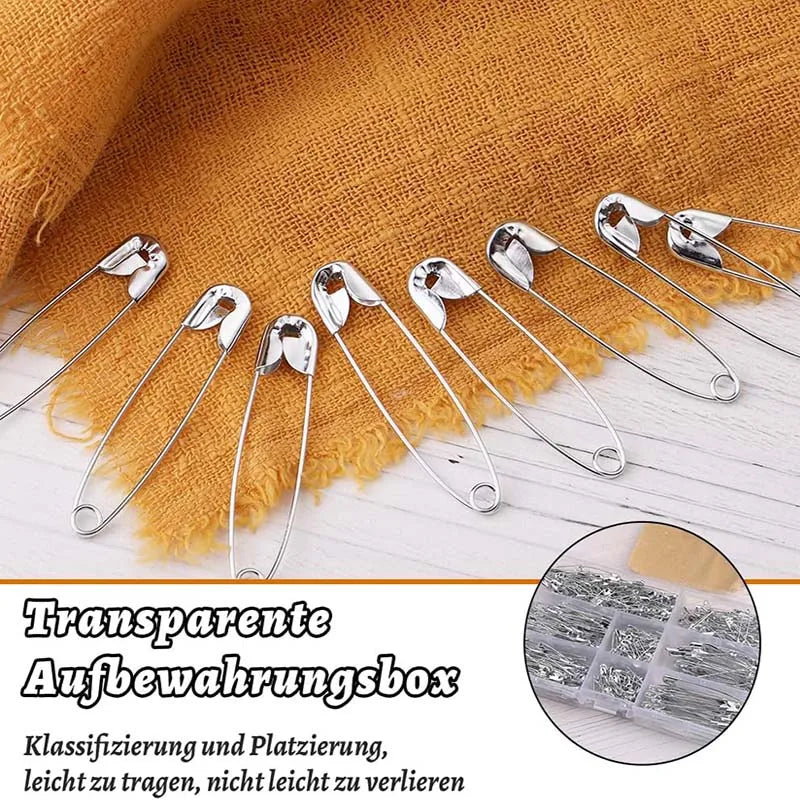 50/100pcs Silver Safety Pins Assorted Sizes