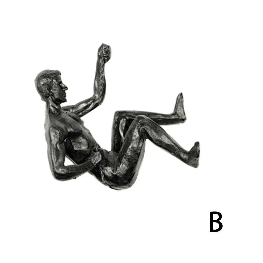 Rock Climbing Man Wall Sculpture