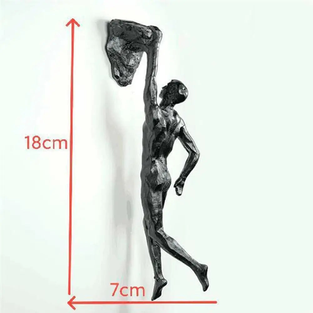Rock Climbing Man Wall Sculpture