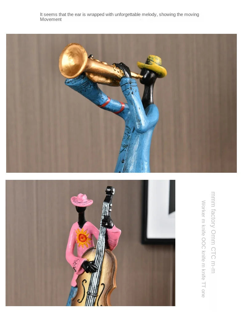 Creative American Band Musician Statue Home Decor