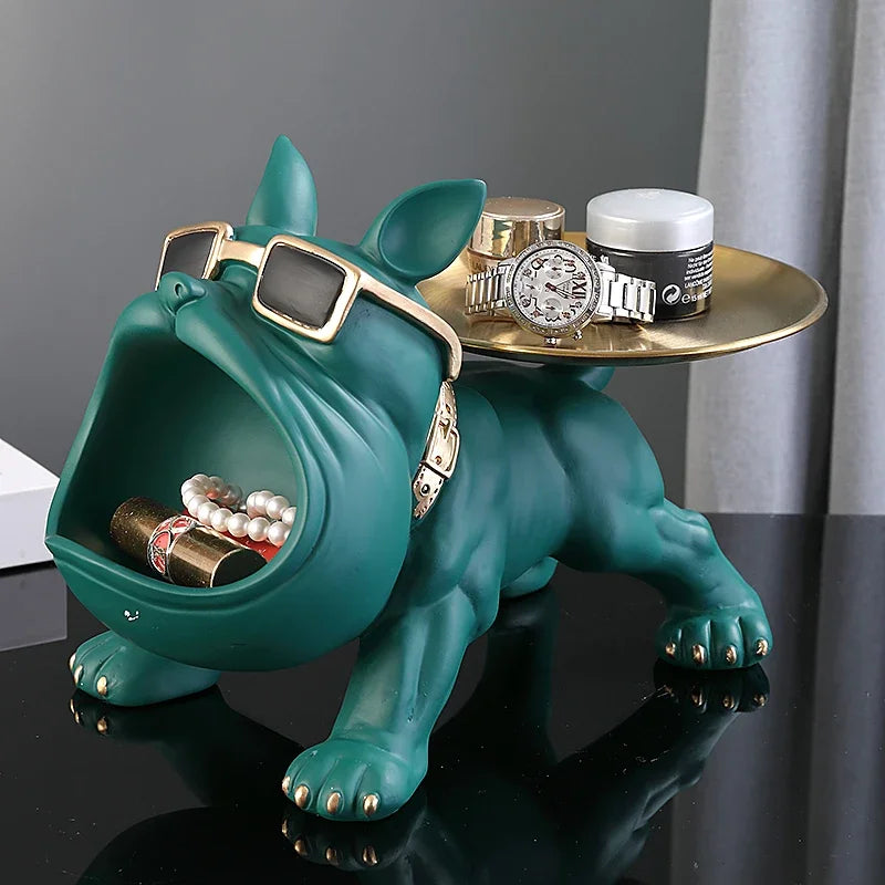 30cm Bulldog Resin Statue with Storage
