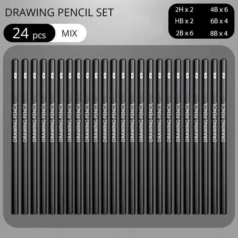 Professional Graphite and Charcoal Pencil Set – 2H to 14B for Drawing and Sketching