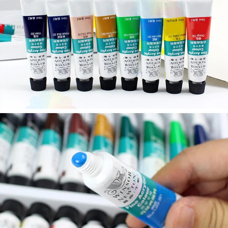 WINSOR & NEWTON Professional Acrylic Paint Set – 12/18/24 Colors, 10ml Tubes