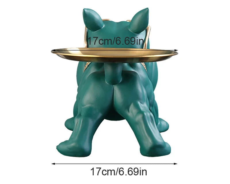 30cm Bulldog Resin Statue with Storage