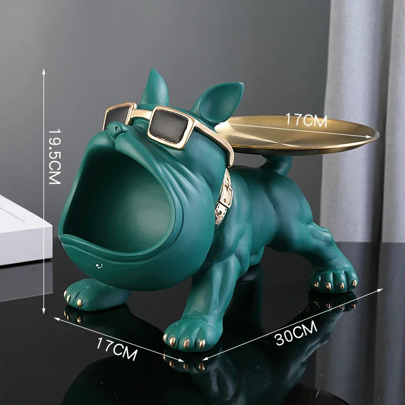30cm Bulldog Resin Statue with Storage