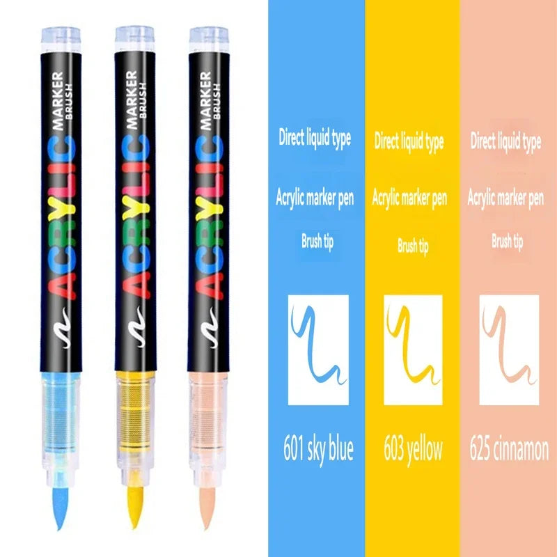 3Pcs White Acrylic Paint Marker Pens