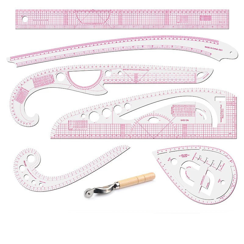 9pcs Metric Sewing Ruler Set for Pattern Making