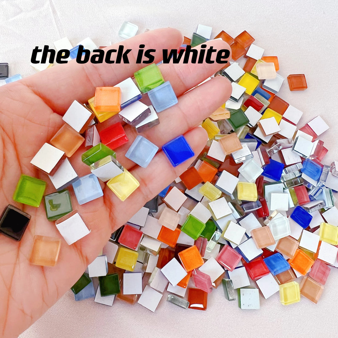 50pcs 1cm Mixed Color Crystal Mosaic Tiles for DIY Crafts, Coasters, and Home Déc