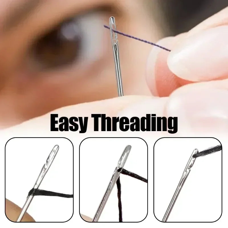 12/30pcs Stainless Steel Side Hole Blind Needles