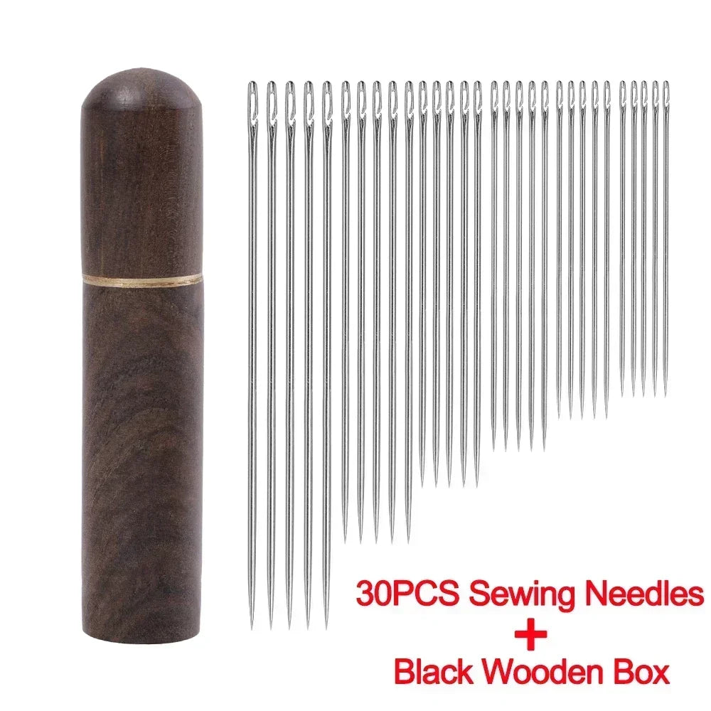 12/30pcs Stainless Steel Side Hole Blind Needles