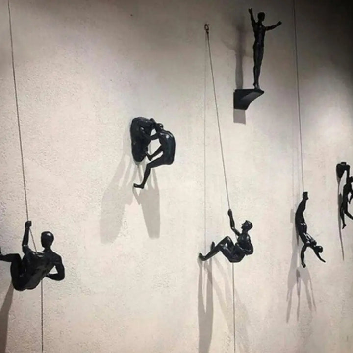 Rock Climbing Man Wall Sculpture
