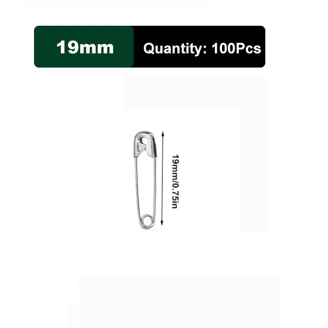 50/100pcs Silver Safety Pins Assorted Sizes