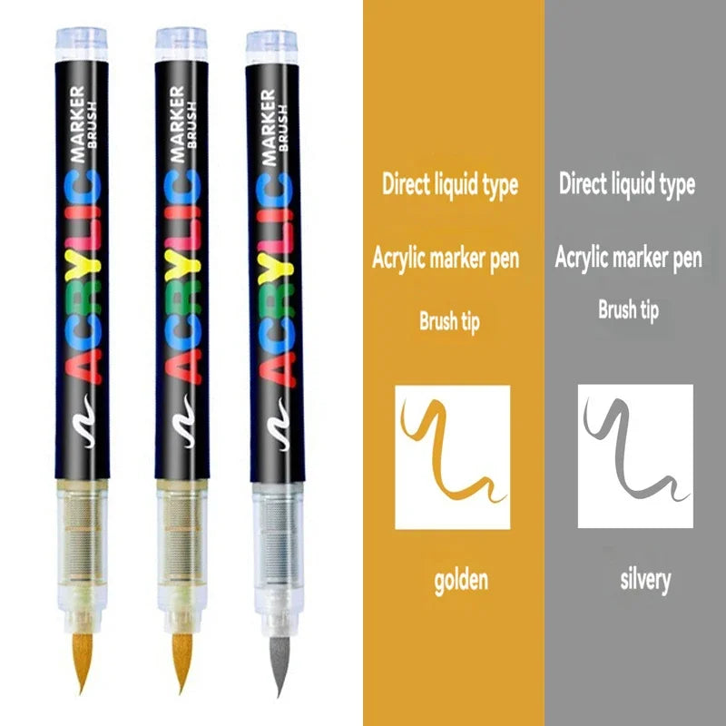 3Pcs White Acrylic Paint Marker Pens