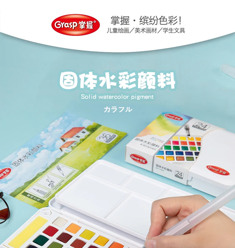 12/24/36/48 Colors Watercolor Paint Set with Water Brush Pens