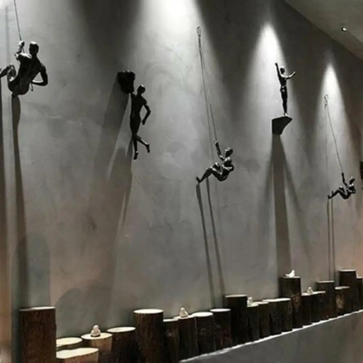Rock Climbing Man Wall Sculpture