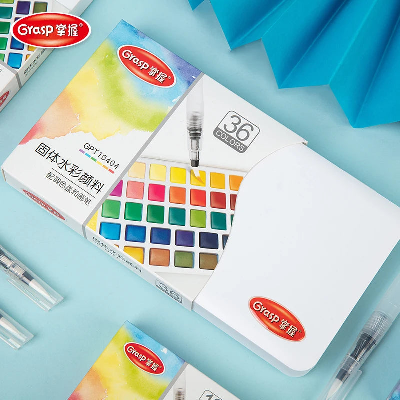 12/24/36/48 Colors Watercolor Paint Set with Water Brush Pens