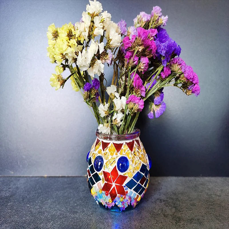 50pcs 1cm Mixed Color Crystal Mosaic Tiles for DIY Crafts, Coasters, and Home Déc