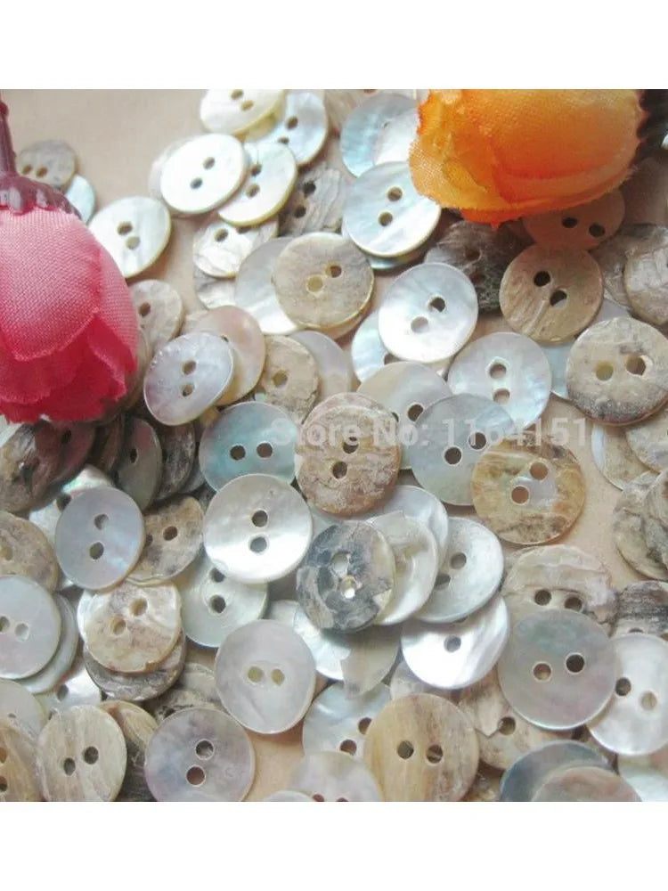 100pcs 10mm White Mother of Pearl Shell Buttons