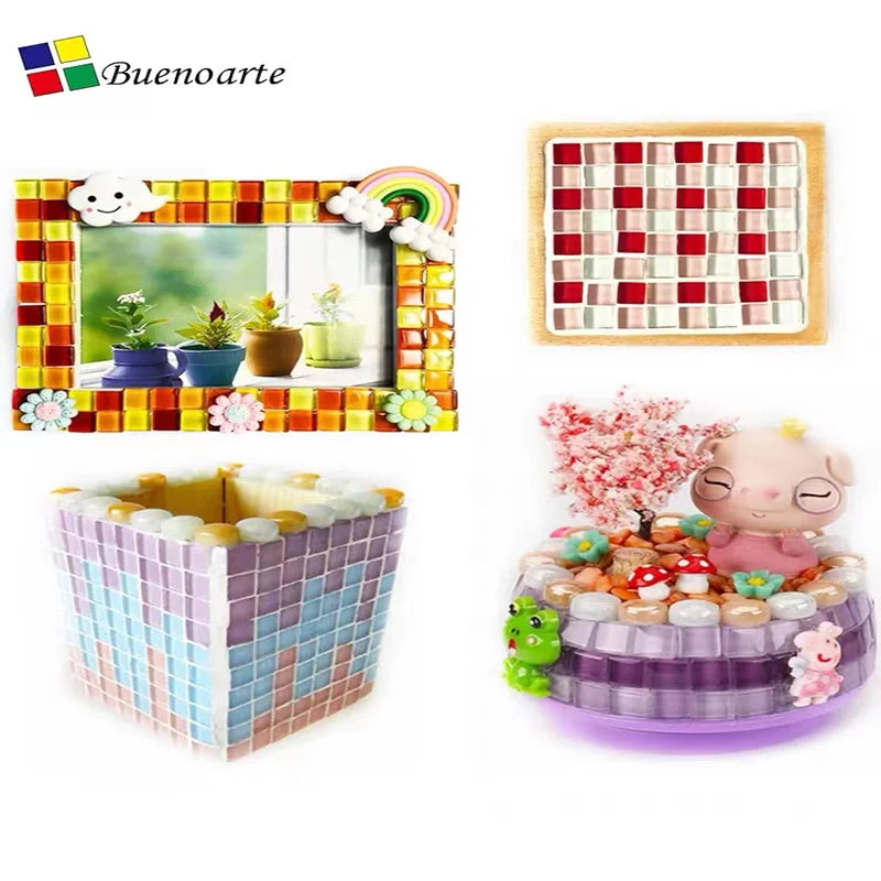 50pcs 1cm Mixed Color Crystal Mosaic Tiles for DIY Crafts, Coasters, and Home Déc