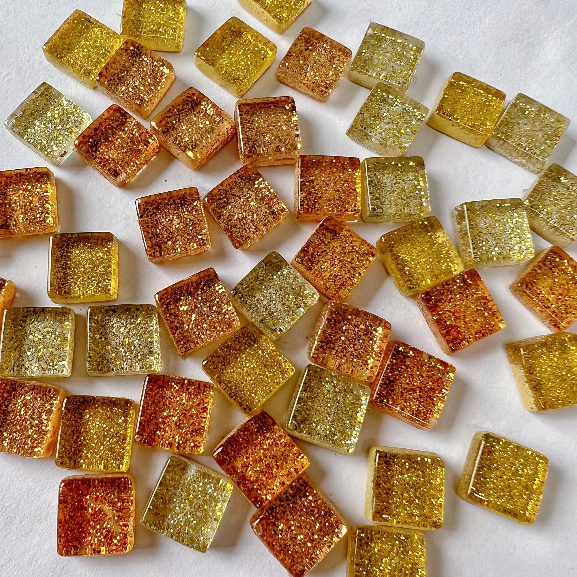 50pcs 1cm Mixed Color Crystal Mosaic Tiles for DIY Crafts, Coasters, and Home Déc