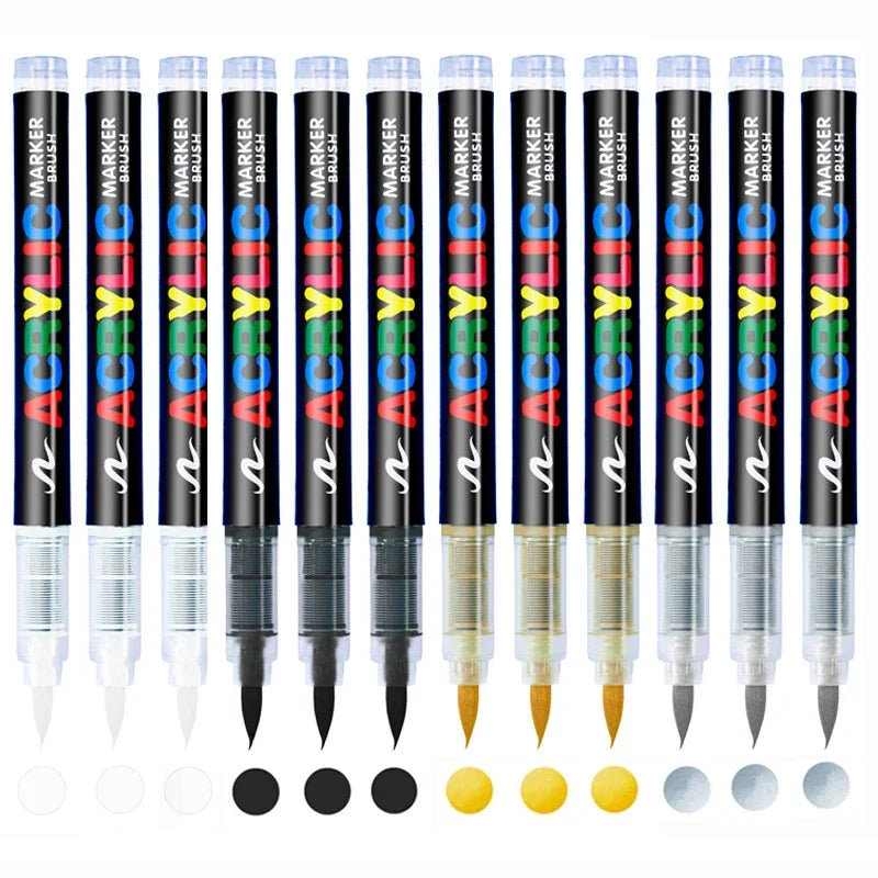 3Pcs White Acrylic Paint Marker Pens