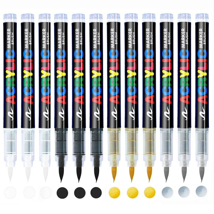 3Pcs White Acrylic Paint Marker Pens