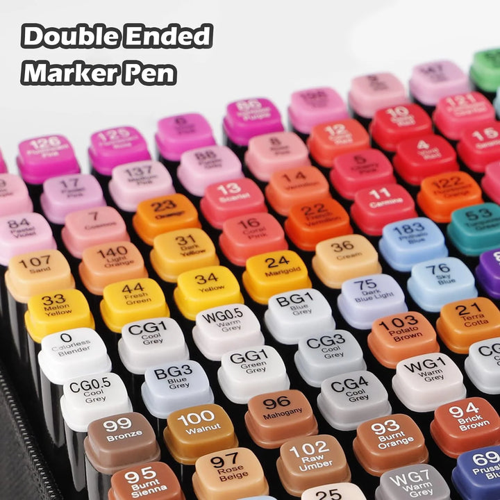 24–168 Colors Double Tip Permanent Art Marker Pens