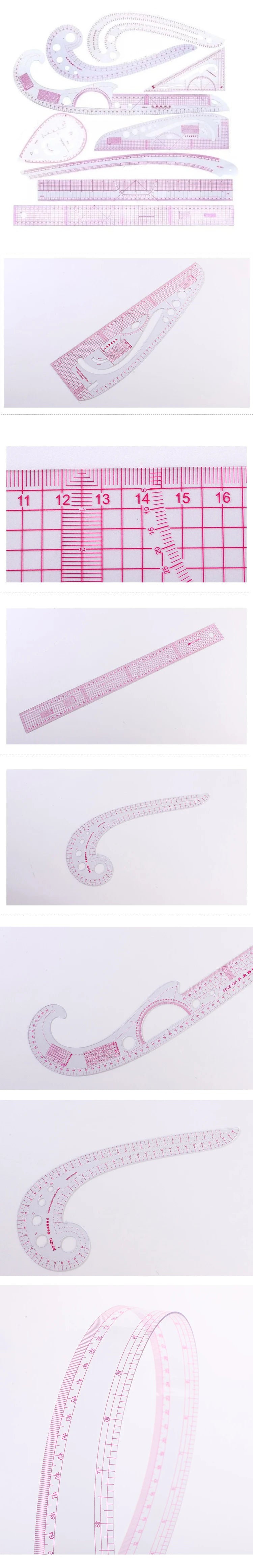 9pcs Metric Sewing Ruler Set for Pattern Making