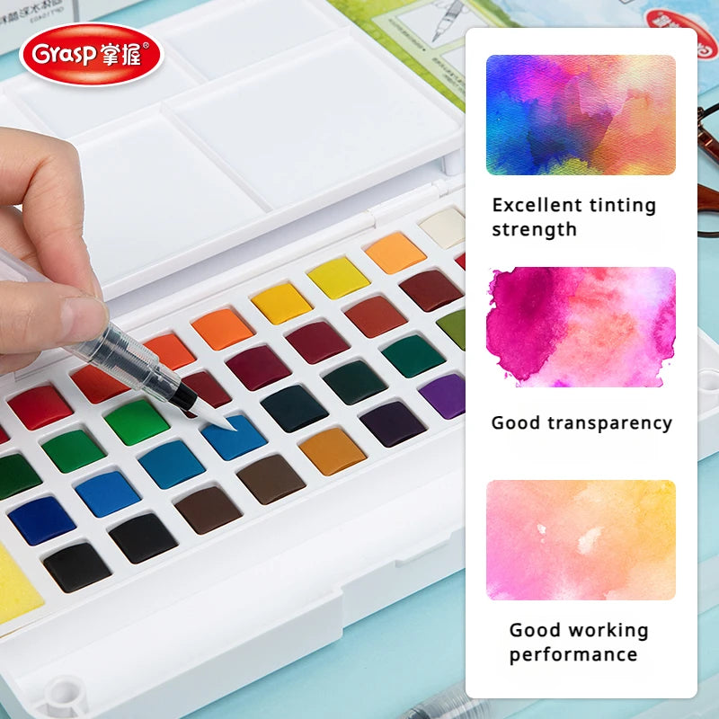 12/24/36/48 Colors Watercolor Paint Set with Water Brush Pens