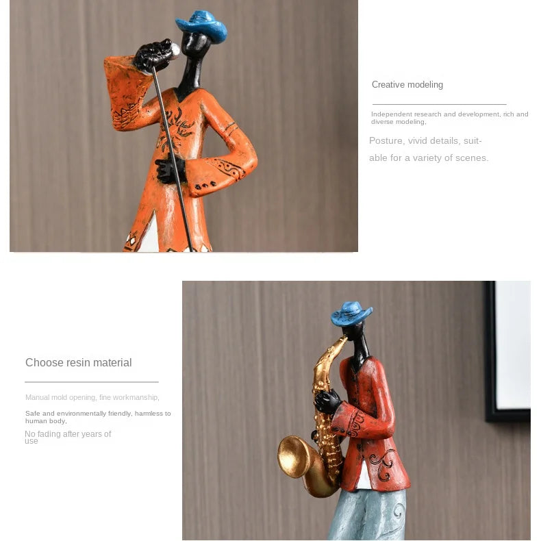 Creative American Band Musician Statue Home Decor