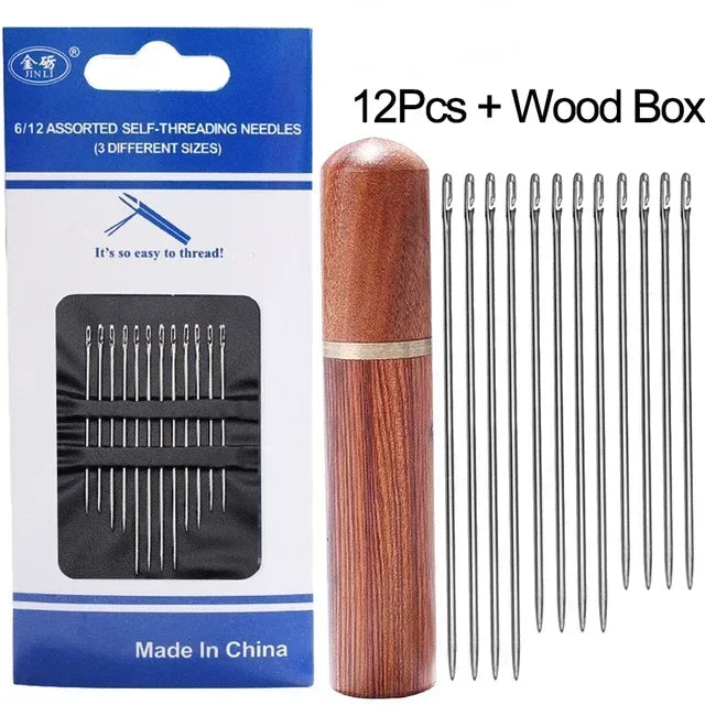 12/30pcs Stainless Steel Side Hole Blind Needles