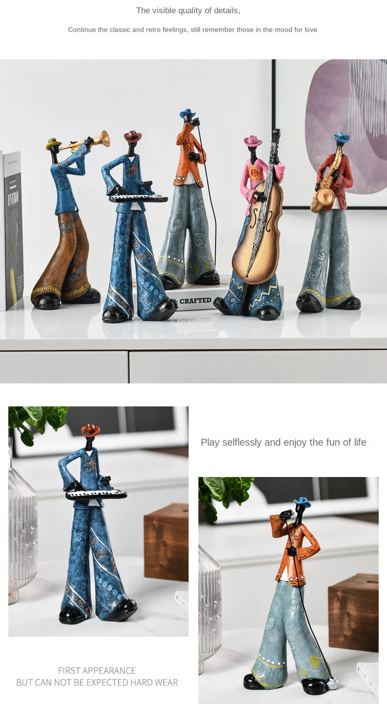 Creative American Band Musician Statue Home Decor