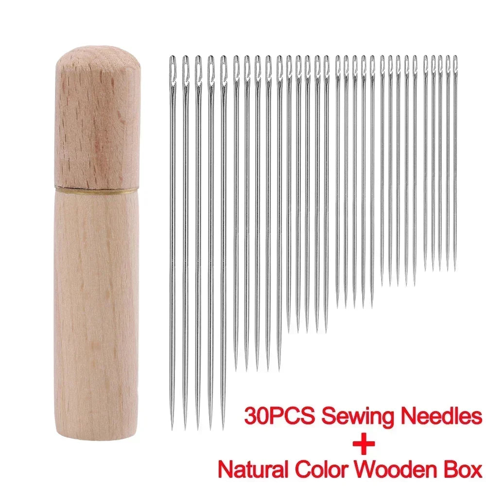 12/30pcs Stainless Steel Side Hole Blind Needles