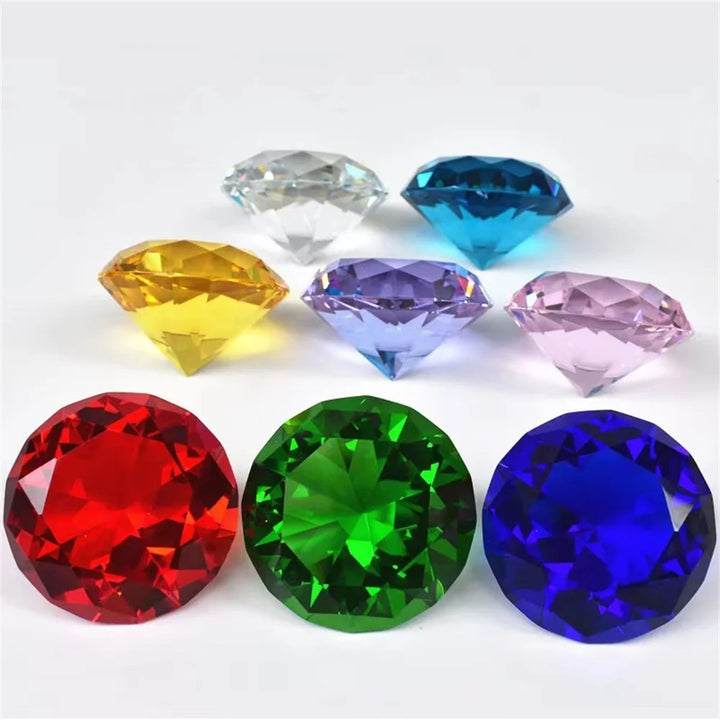 Crystal Diamond Paperweight – Decorative Cut Glass Gemstone