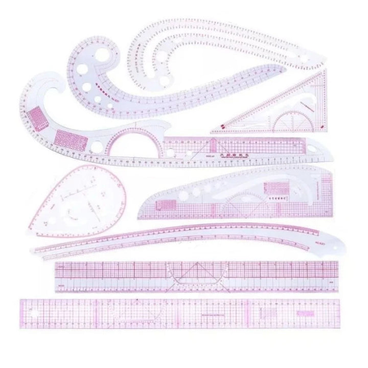 9pcs Metric Sewing Ruler Set for Pattern Making