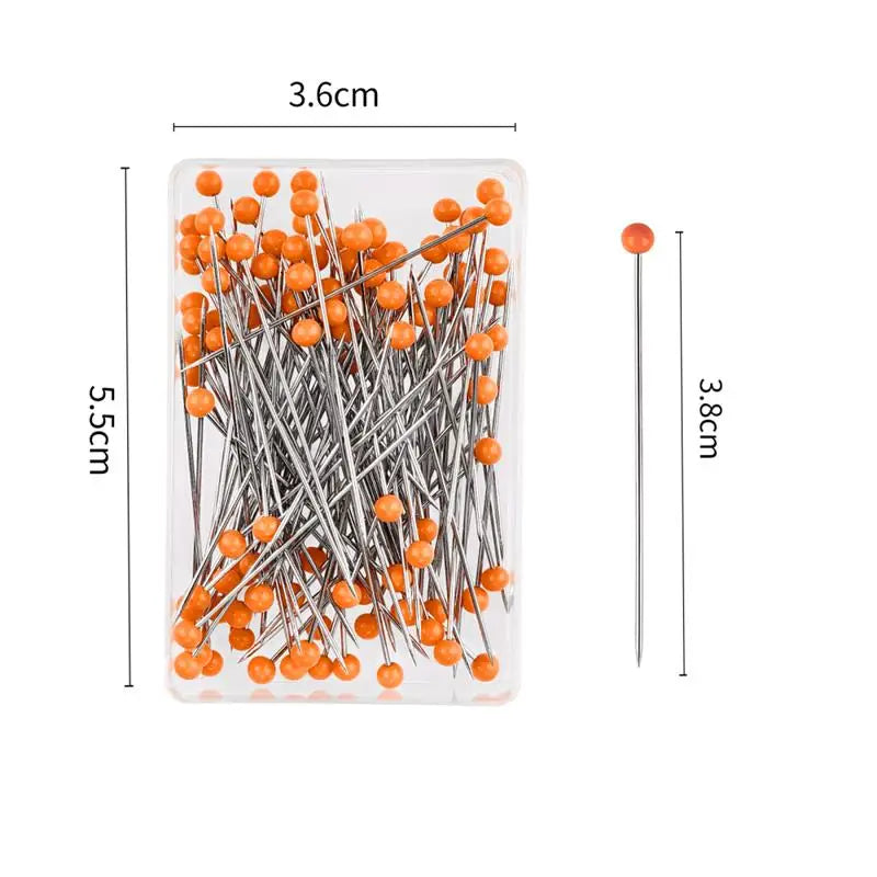 100pcs Glass Head Sewing Pins 38mm
