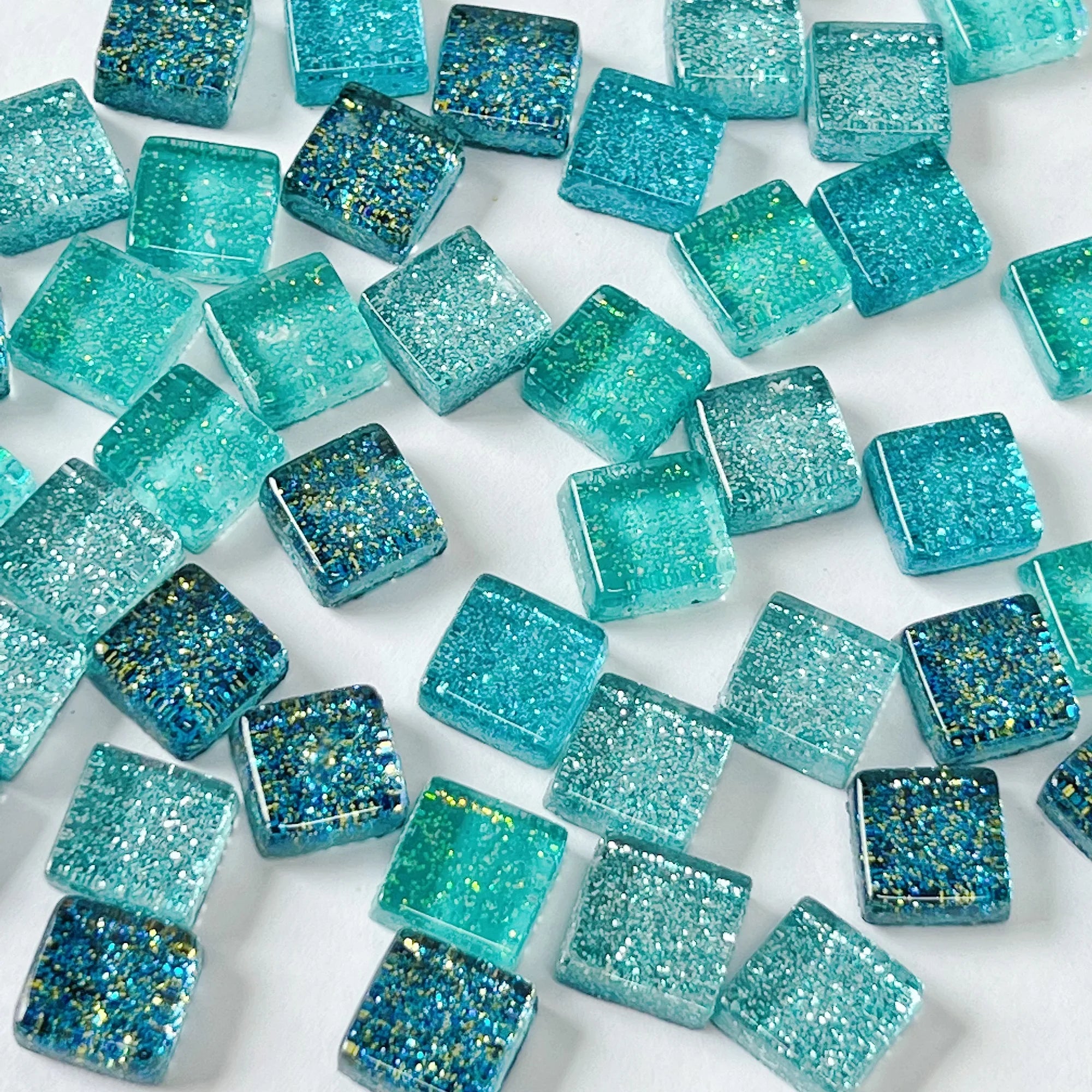 50pcs 1cm Mixed Color Crystal Mosaic Tiles for DIY Crafts, Coasters, and Home Déc