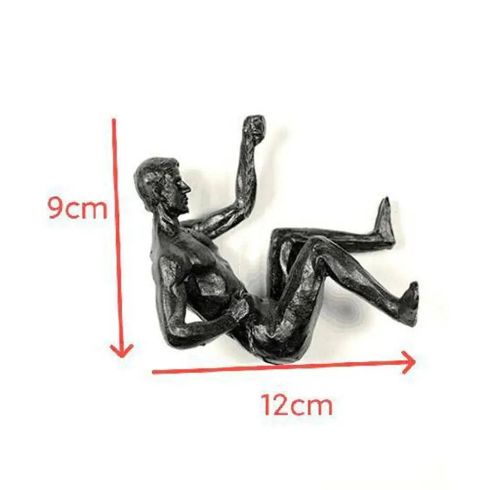 Rock Climbing Man Wall Sculpture