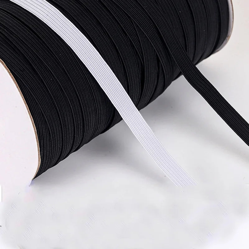 5 Yards High Elastic Sewing Band – White/Black