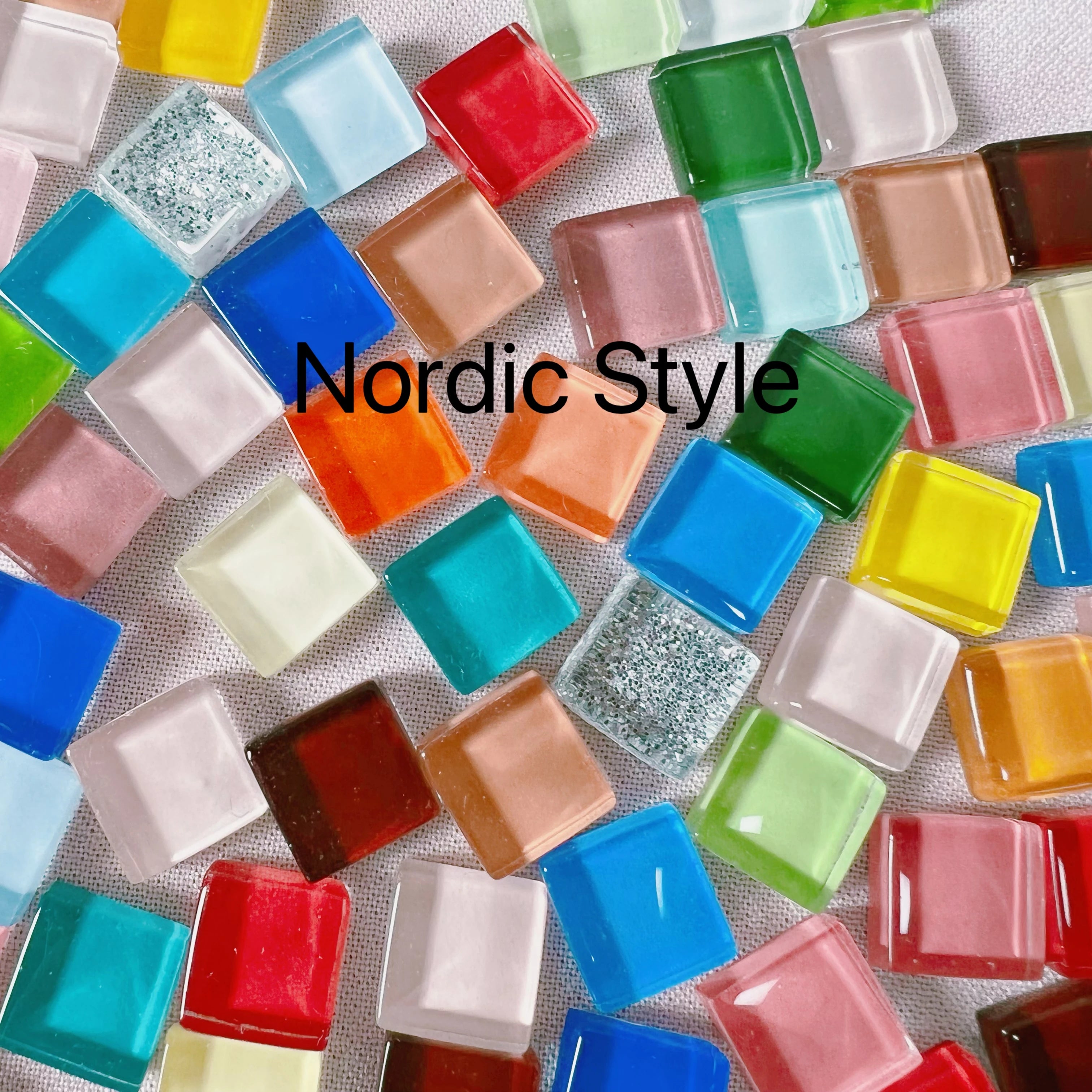 50pcs 1cm Mixed Color Crystal Mosaic Tiles for DIY Crafts, Coasters, and Home Déc